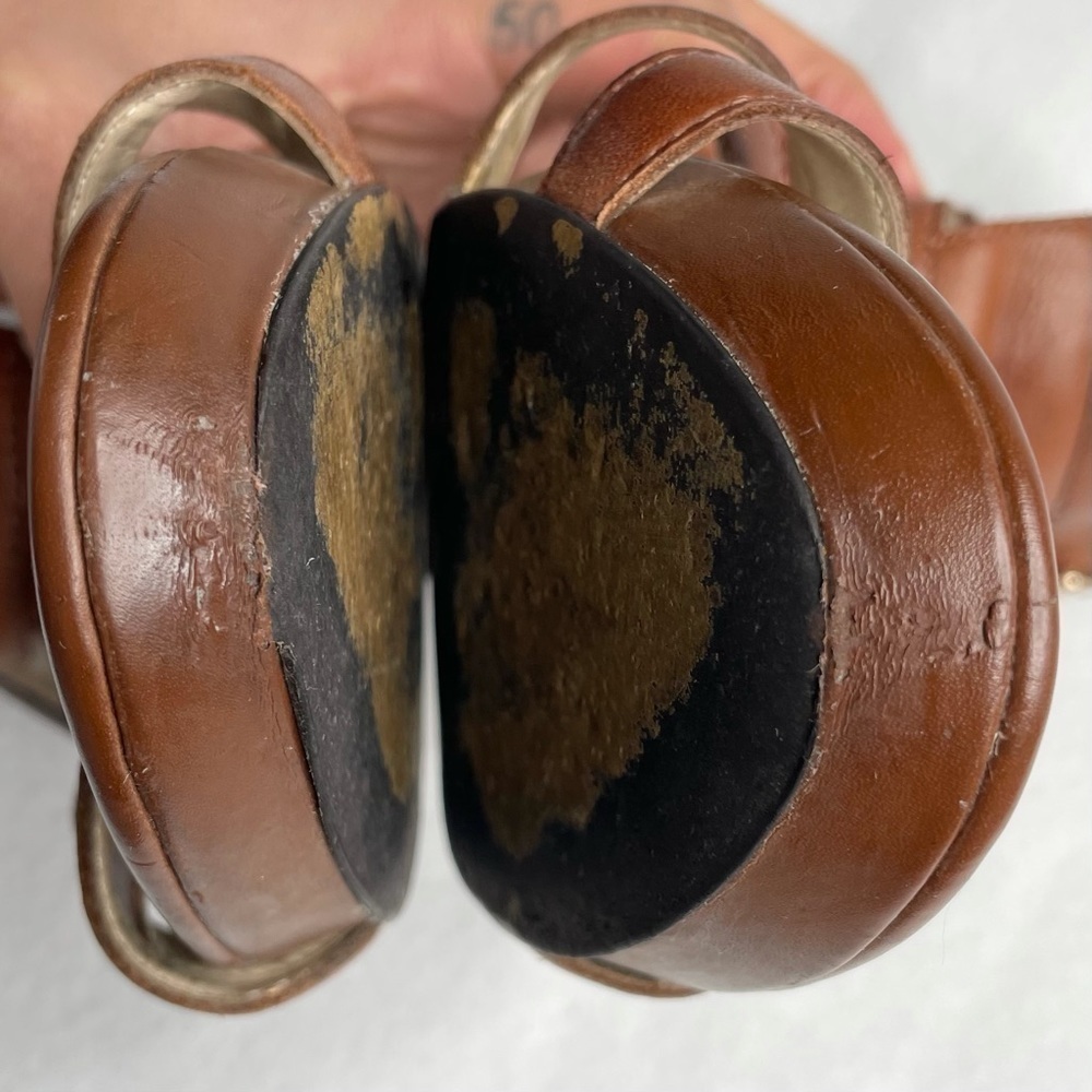Franco Sarto Clash Leather Double Adjustable Buckle Straps Sandal Heels Size 7 - Picture 10 of 11